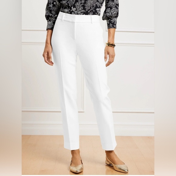 Talbot’s Signature White Ankle Straight Leg Pants Size 14 Spring Classic Cotton - Picture 10 of 10